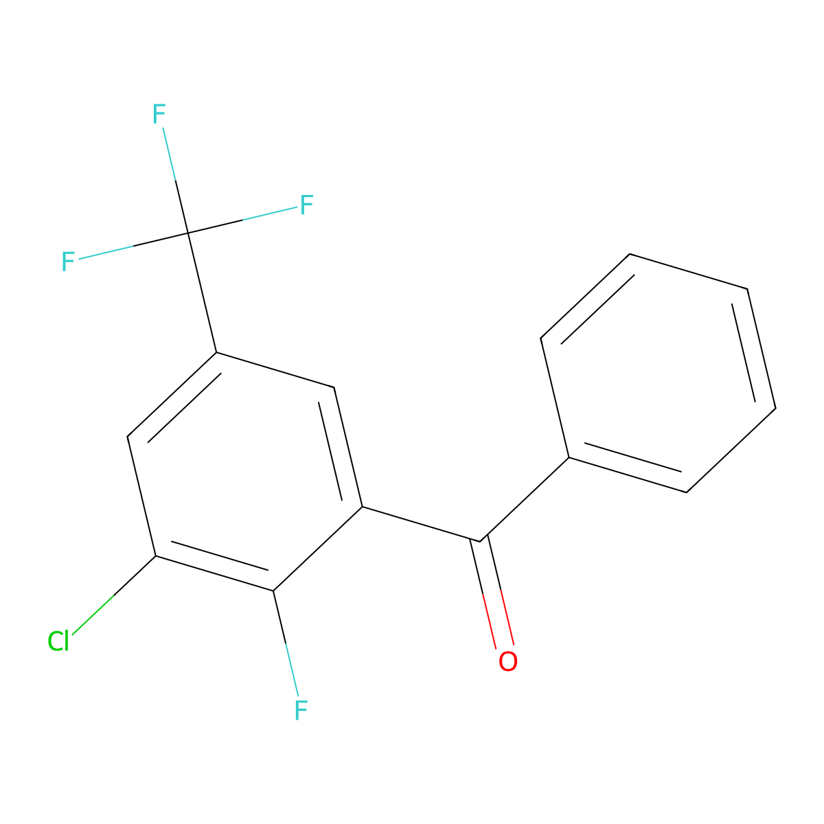 (3-Chloro-2-fluoro-5-(trifluoromethyl)phenyl)(phenyl)methanone molecular structure, CAS 3002485-69-7