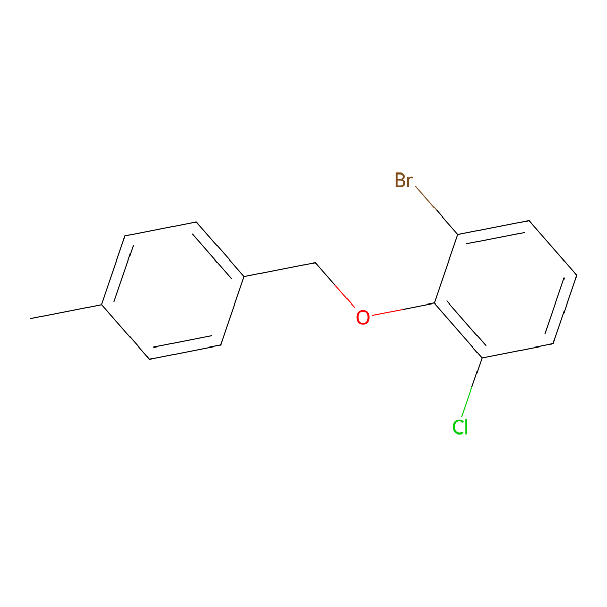 1-Bromo-3-chloro-2-((4-methylbenzyl)oxy)benzene molecular structure, CAS 3002485-85-7
