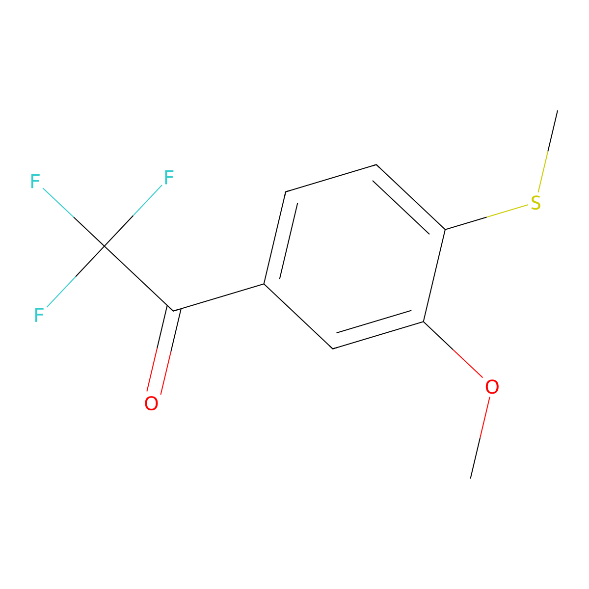 2,2,2-Trifluoro-1-(3-methoxy-4-(methylthio)phenyl)ethanone molecular structure, CAS 3002485-88-0