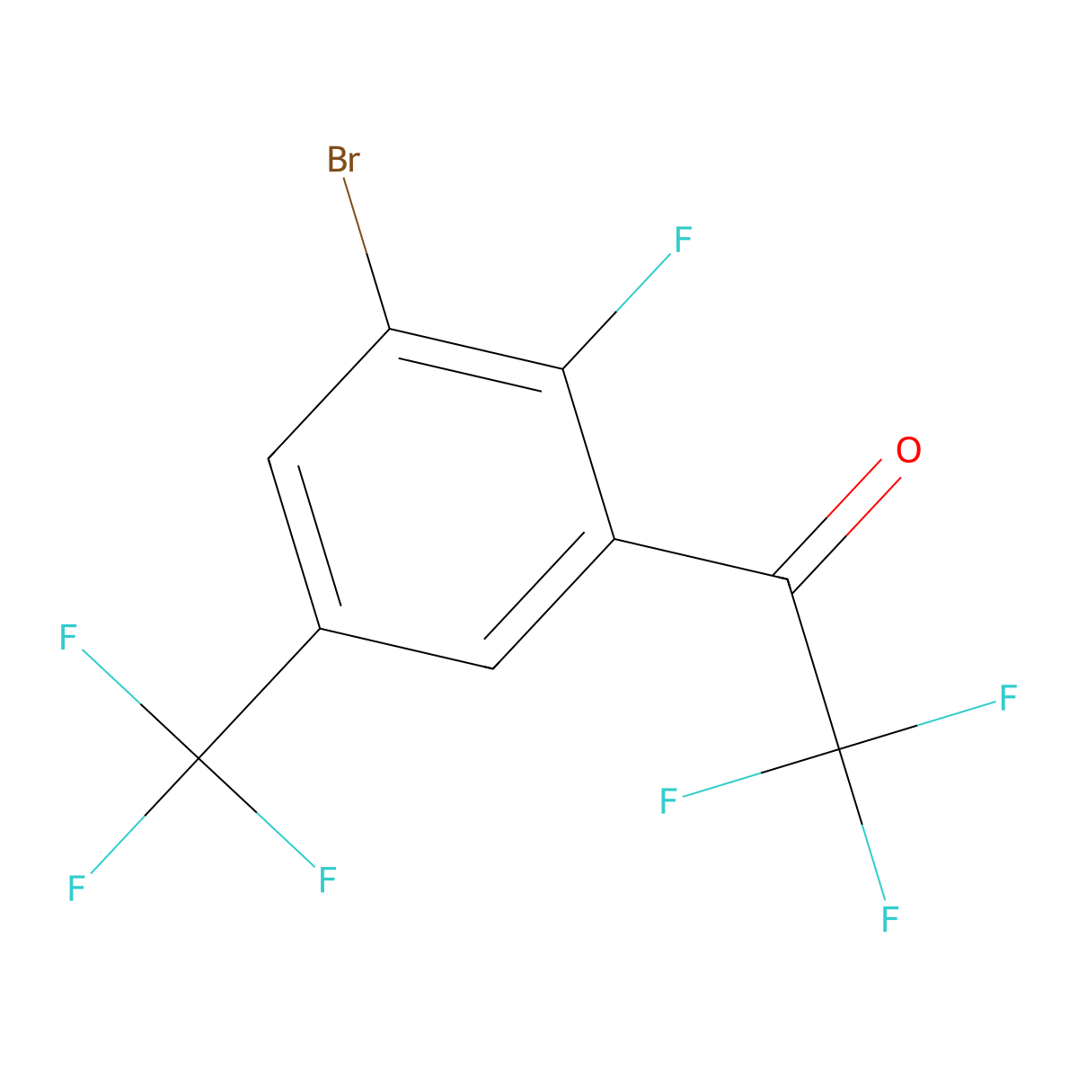 1-(3-Bromo-2-fluoro-5-(trifluoromethyl)phenyl)-2,2,2-trifluoroethanone molecular structure, CAS 3002486-02-1