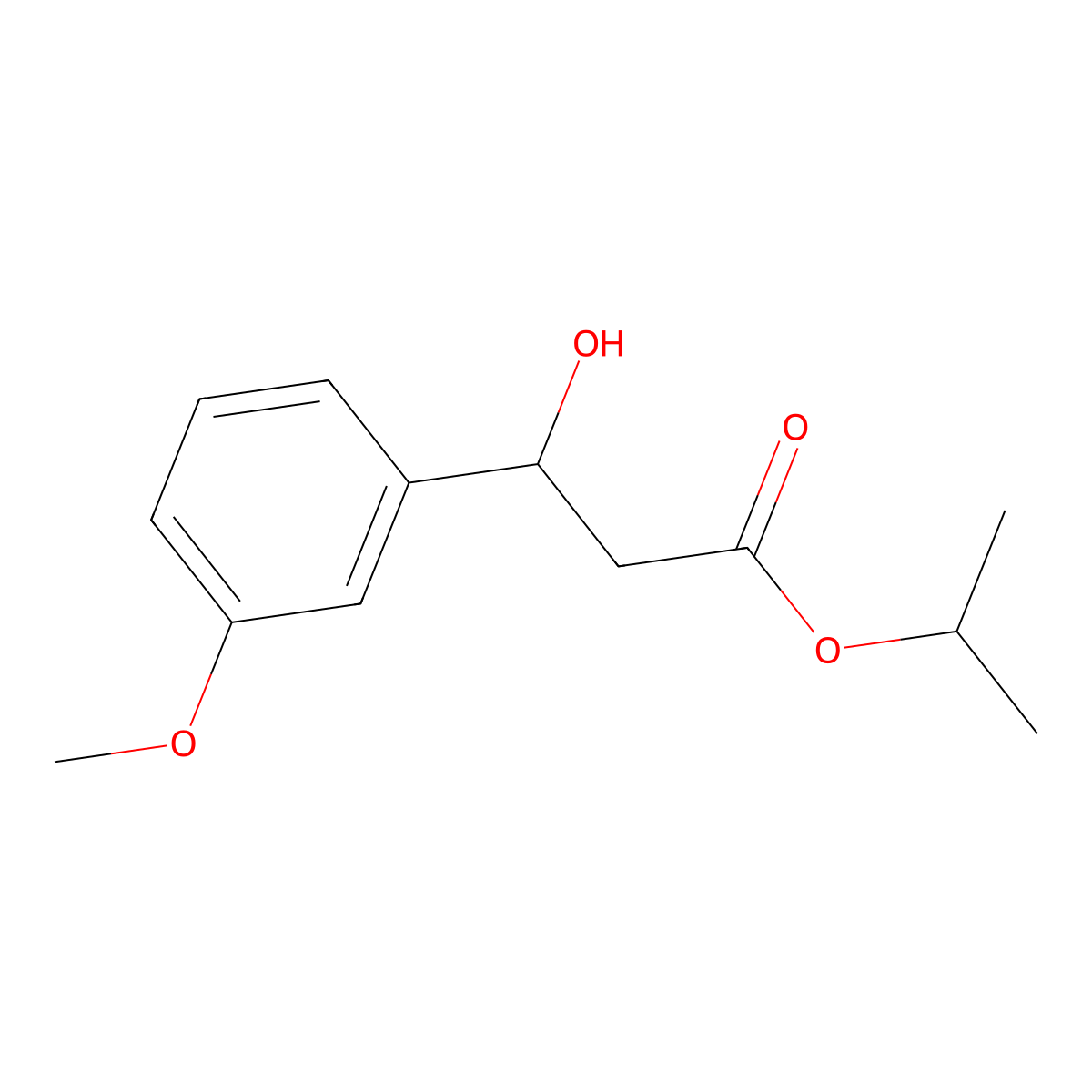 Isopropyl 3-hydroxy-3-(3-methoxyphenyl)propanoate molecular structure, CAS 3002486-15-6