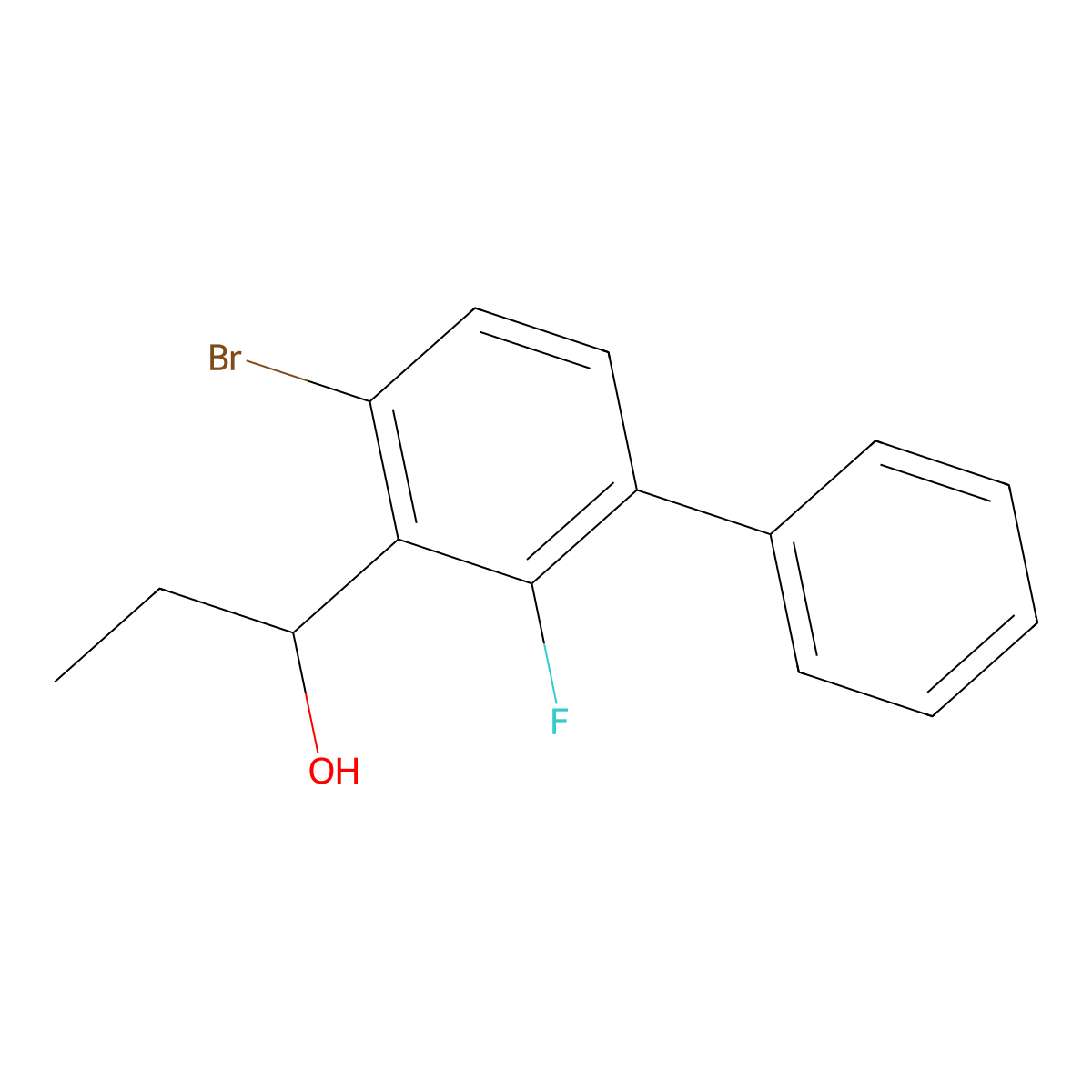 1-(4-Bromo-2-fluoro-[1,1'-biphenyl]-3-yl)propan-1-ol molecular structure, CAS 3002486-35-0