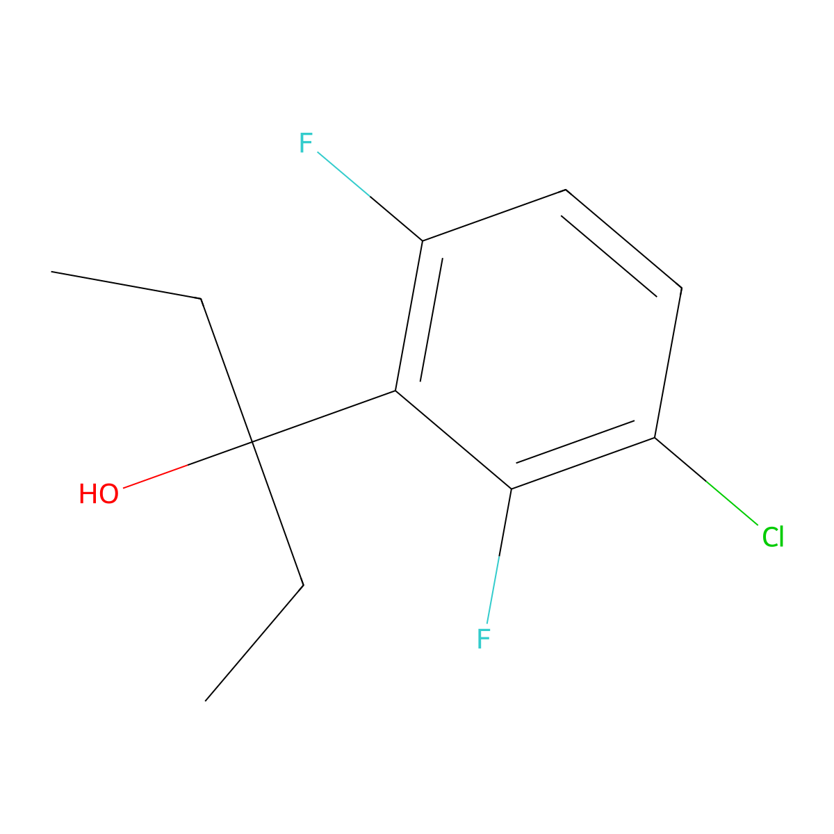 3-(3-Chloro-2,6-difluorophenyl)pentan-3-ol molecular structure, CAS 3002486-53-2