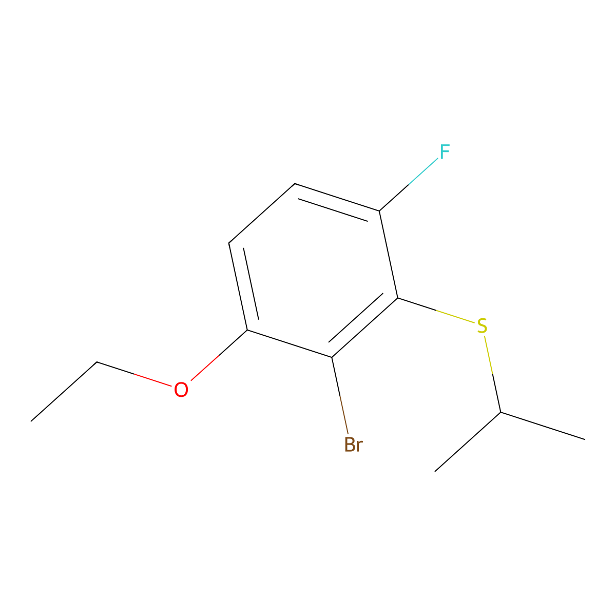 (2-Bromo-3-ethoxy-6-fluorophenyl)(isopropyl)sulfane molecular structure, CAS 3002487-43-3