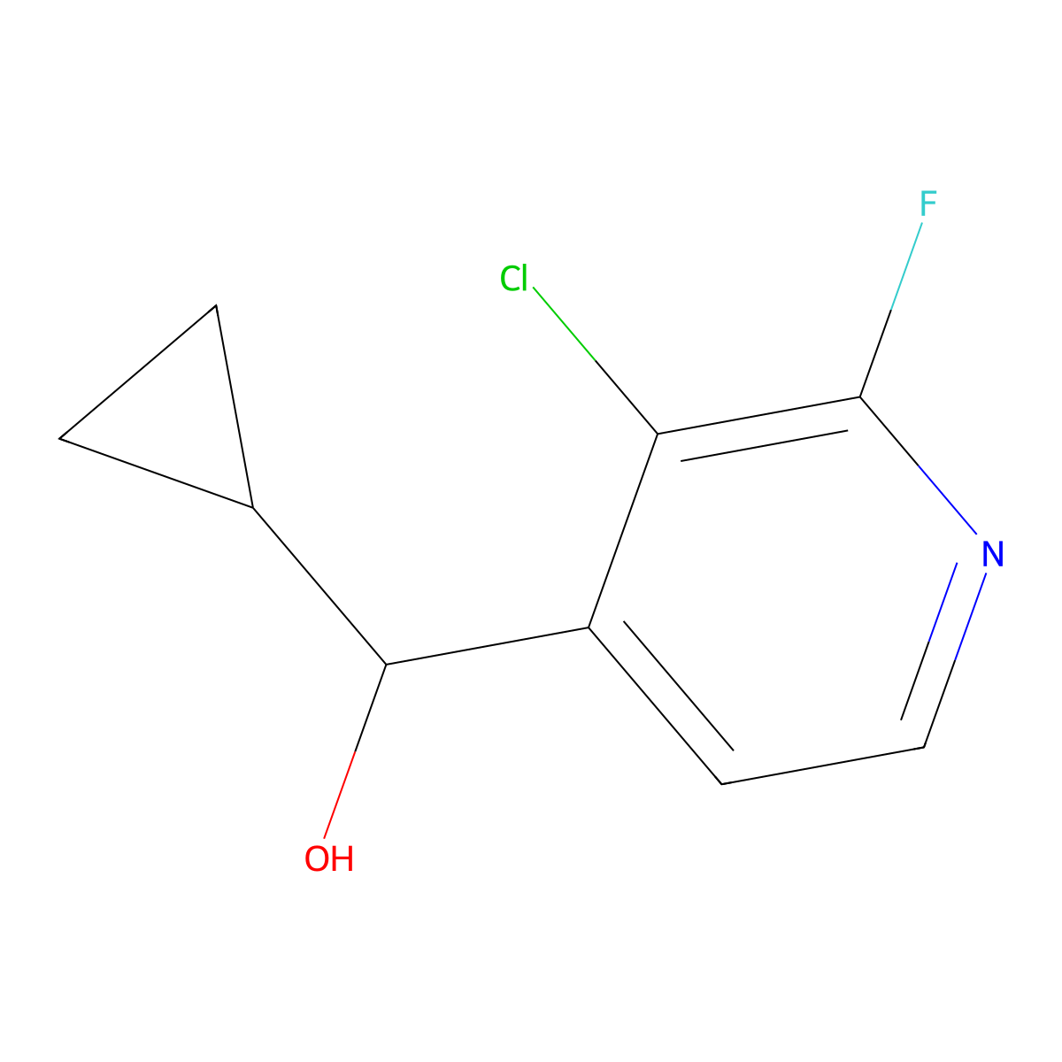 (3-Chloro-2-fluoropyridin-4-yl)(cyclopropyl)methanol molecular structure, CAS 3002487-47-7