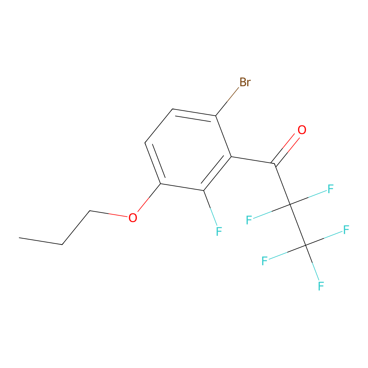 1-(6-Bromo-2-fluoro-3-propoxyphenyl)-2,2,3,3,3-pentafluoropropan-1-one molecular structure, CAS 3002487-48-8