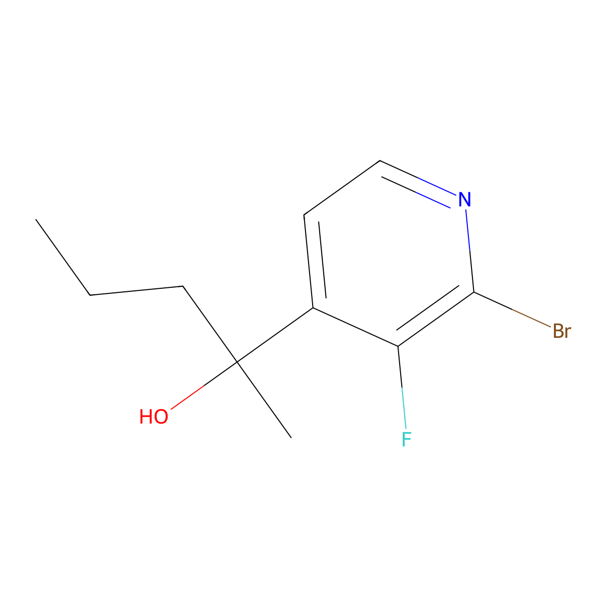 2-(2-Bromo-3-fluoropyridin-4-yl)pentan-2-ol molecular structure, CAS 3002487-73-9
