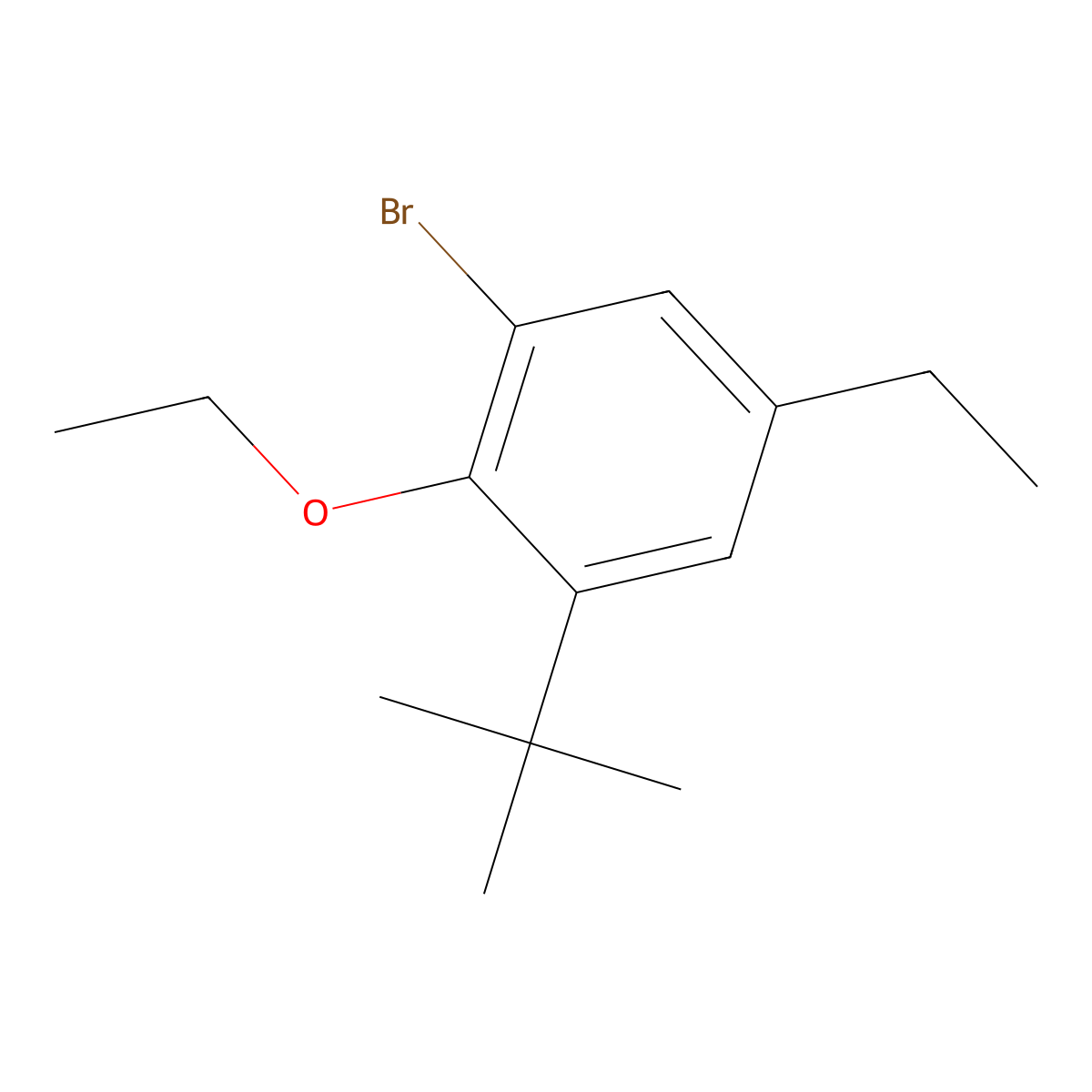 1-Bromo-3-(tert-butyl)-2-ethoxy-5-ethylbenzene molecular structure, CAS 3002487-79-5