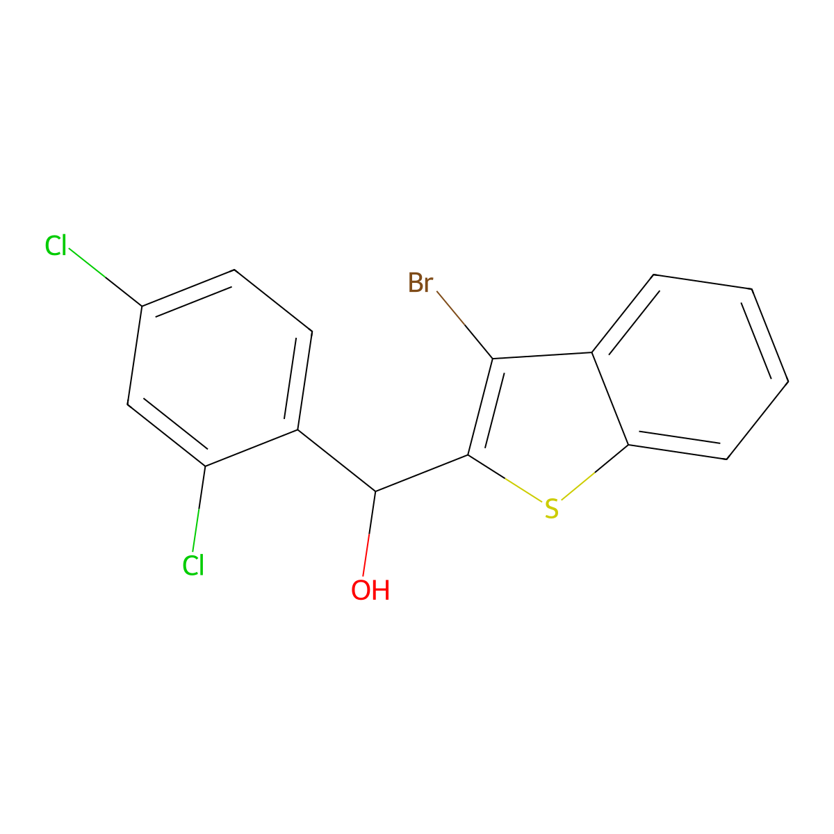 (3-BromobenZo[b]thiophen-2-yl)(2,4-dichlorophenyl)methanol molecular structure, CAS 3002487-83-1