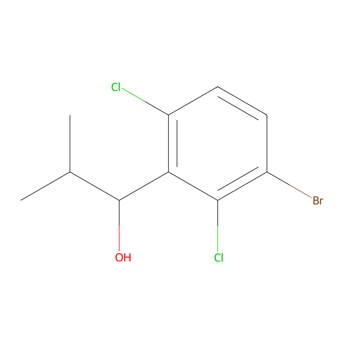 1-(3-Bromo-2,6-dichlorophenyl)-2-methylpropan-1-ol molecular structure, CAS 3002488-04-9