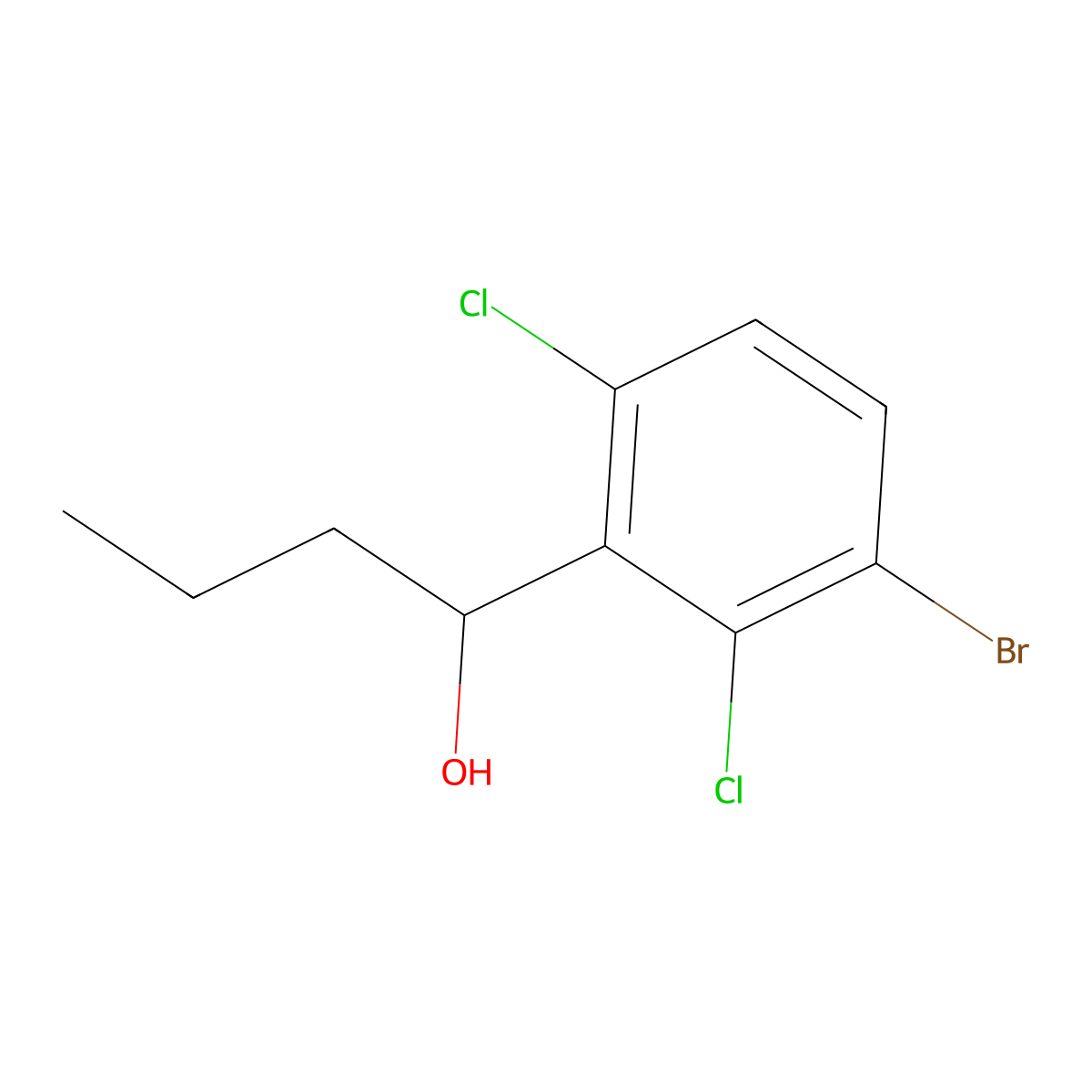 1-(3-Bromo-2,6-dichlorophenyl)butan-1-ol molecular structure, CAS 3002488-12-9
