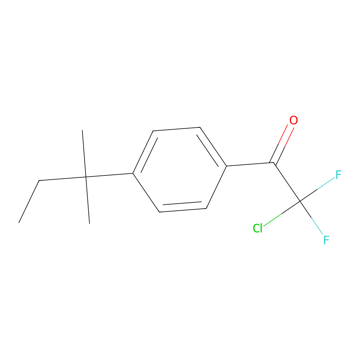 2-Chloro-2,2-difluoro-1-(4-(tert-pentyl)phenyl)ethanone molecular structure, CAS 3002488-38-9