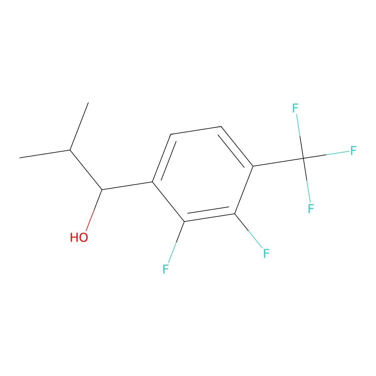 1-(2,3-Difluoro-4-(trifluoromethyl)phenyl)-2-methylpropan-1-ol molecular structure, CAS 3002488-43-6