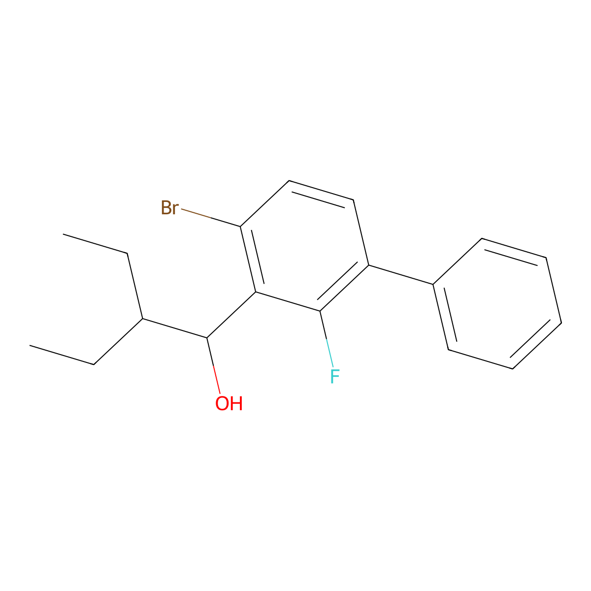 1-(4-Bromo-2-fluoro-[1,1'-biphenyl]-3-yl)-2-ethylbutan-1-ol molecular structure, CAS 3002488-78-7