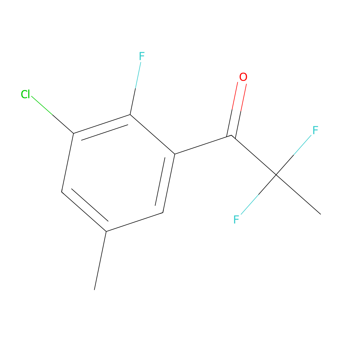 1-(3-Chloro-2-fluoro-5-methylphenyl)-2,2-difluoropropan-1-one molecular structure, CAS 3002488-90-3