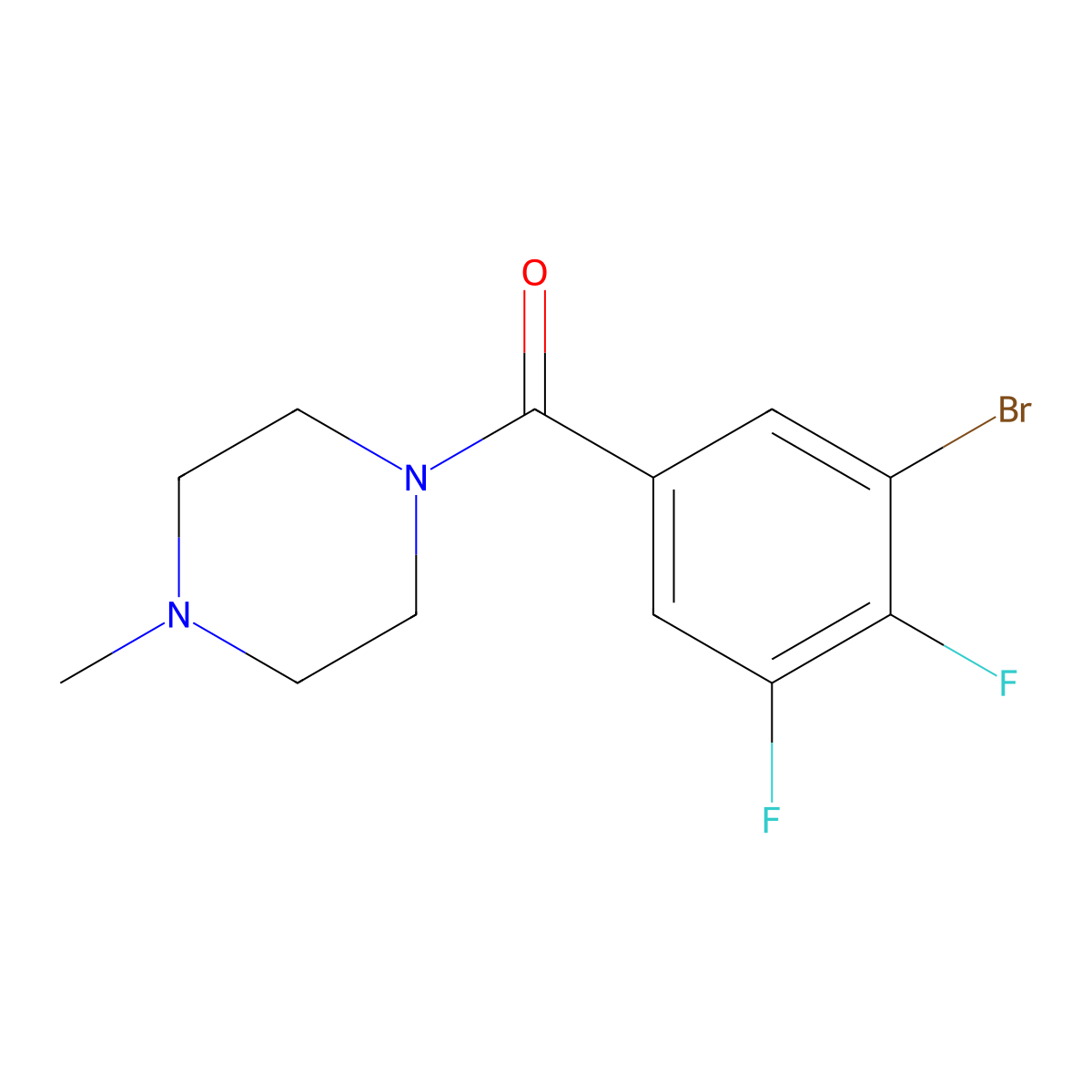 (3-Bromo-4,5-difluorophenyl)(4-methylpiperazin-1-yl)methanone molecular structure, CAS 3002489-14-4