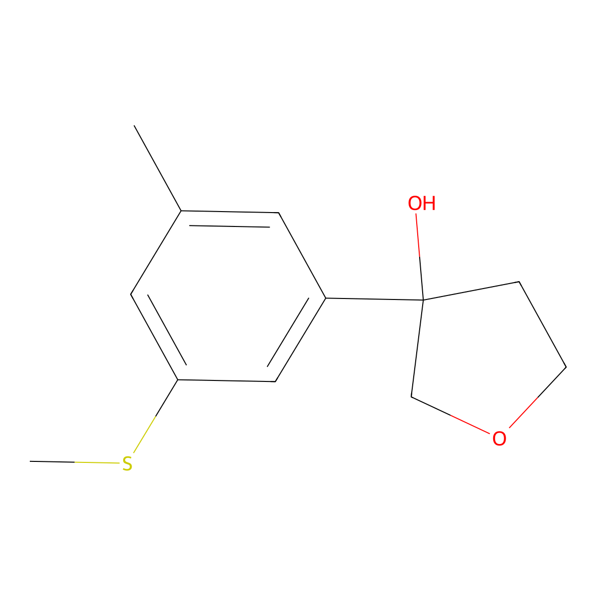 3-(3-Methyl-5-(methylthio)phenyl)tetrahydrofuran-3-ol molecular structure, CAS 3002489-50-8