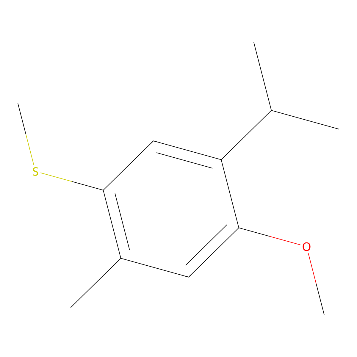 (5-Isopropyl-4-methoxy-2-methylphenyl)(methyl)sulfane molecular structure, CAS 3002490-49-2