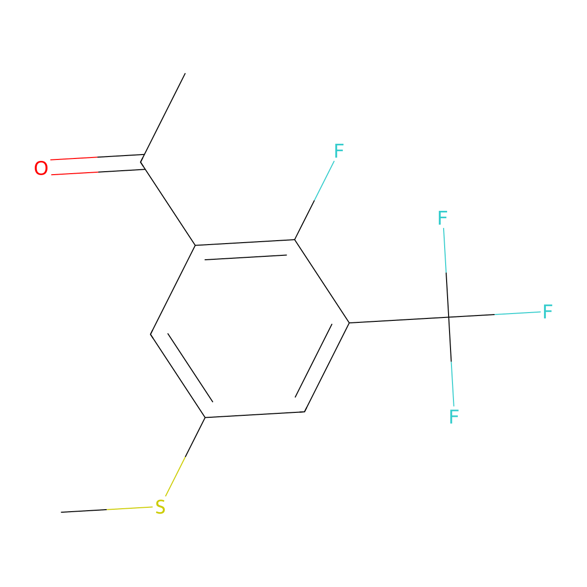 1-(2-Fluoro-5-(methylthio)-3-(trifluoromethyl)phenyl)ethanone molecular structure, CAS 3002490-77-6
