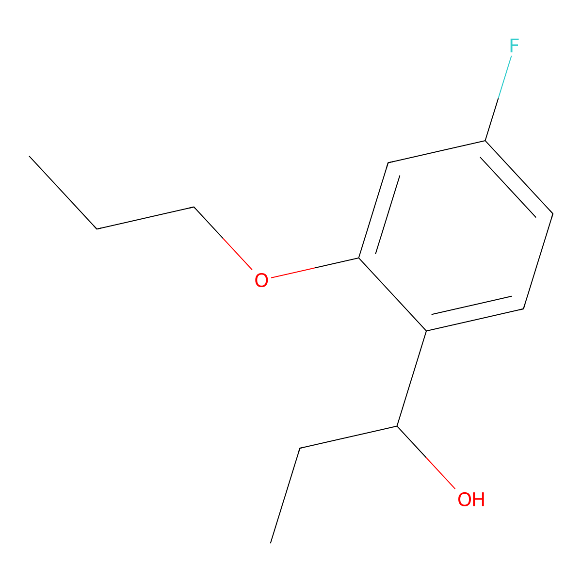 1-(4-Fluoro-2-propoxyphenyl)propan-1-ol molecular structure, CAS 3002490-86-7