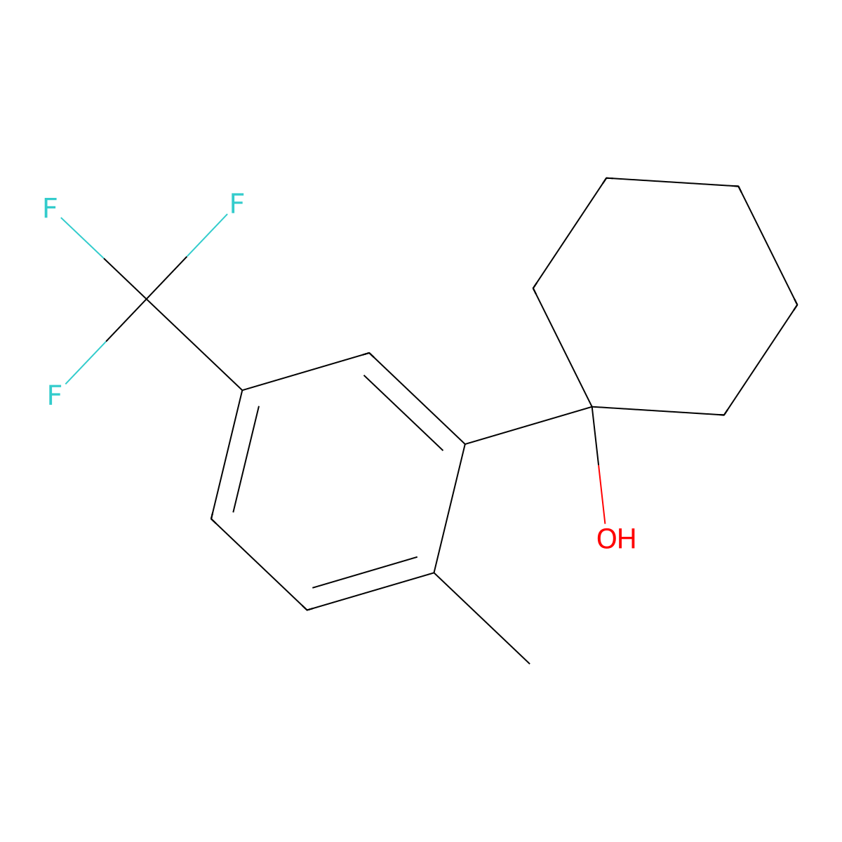 1-(2-Methyl-5-(trifluoromethyl)phenyl)cyclohexanol molecular structure, CAS 3002491-39-3