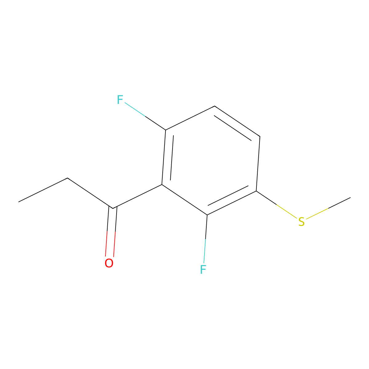 1-(2,6-Difluoro-3-(methylthio)phenyl)propan-1-one molecular structure, CAS 3002491-40-6