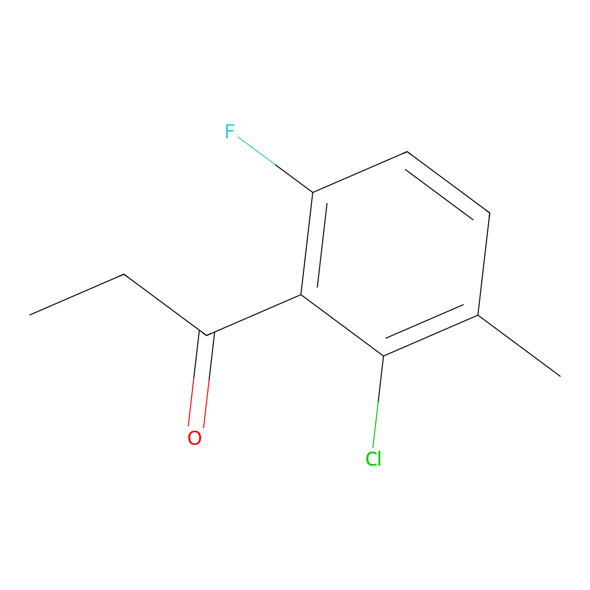 1-(2-Chloro-6-fluoro-3-methylphenyl)propan-1-one molecular structure, CAS 3002491-79-1