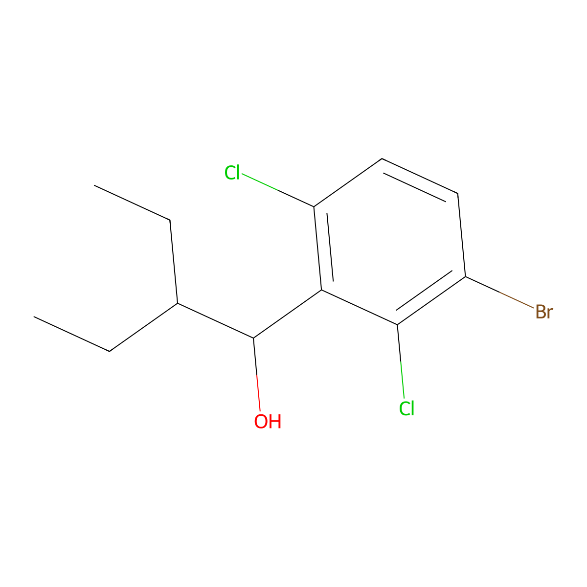 1-(3-Bromo-2,6-dichlorophenyl)-2-ethylbutan-1-ol molecular structure, CAS 3002493-36-6