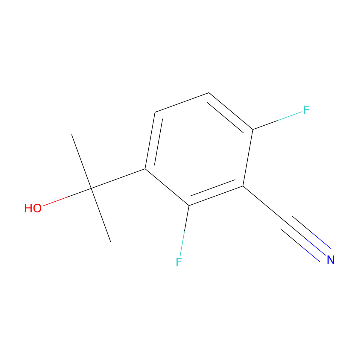2,6-Difluoro-3-(2-hydroxypropan-2-yl)benzonitrile molecular structure, CAS 3002493-61-7
