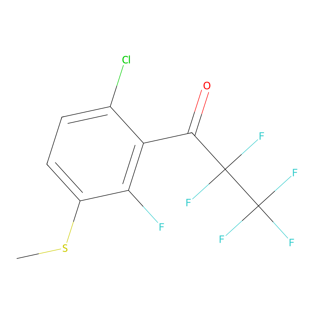 1-(6-Chloro-2-fluoro-3-(methylthio)phenyl)-2,2,3,3,3-pentafluoropropan-1-one molecular structure, CAS 3002493-62-8