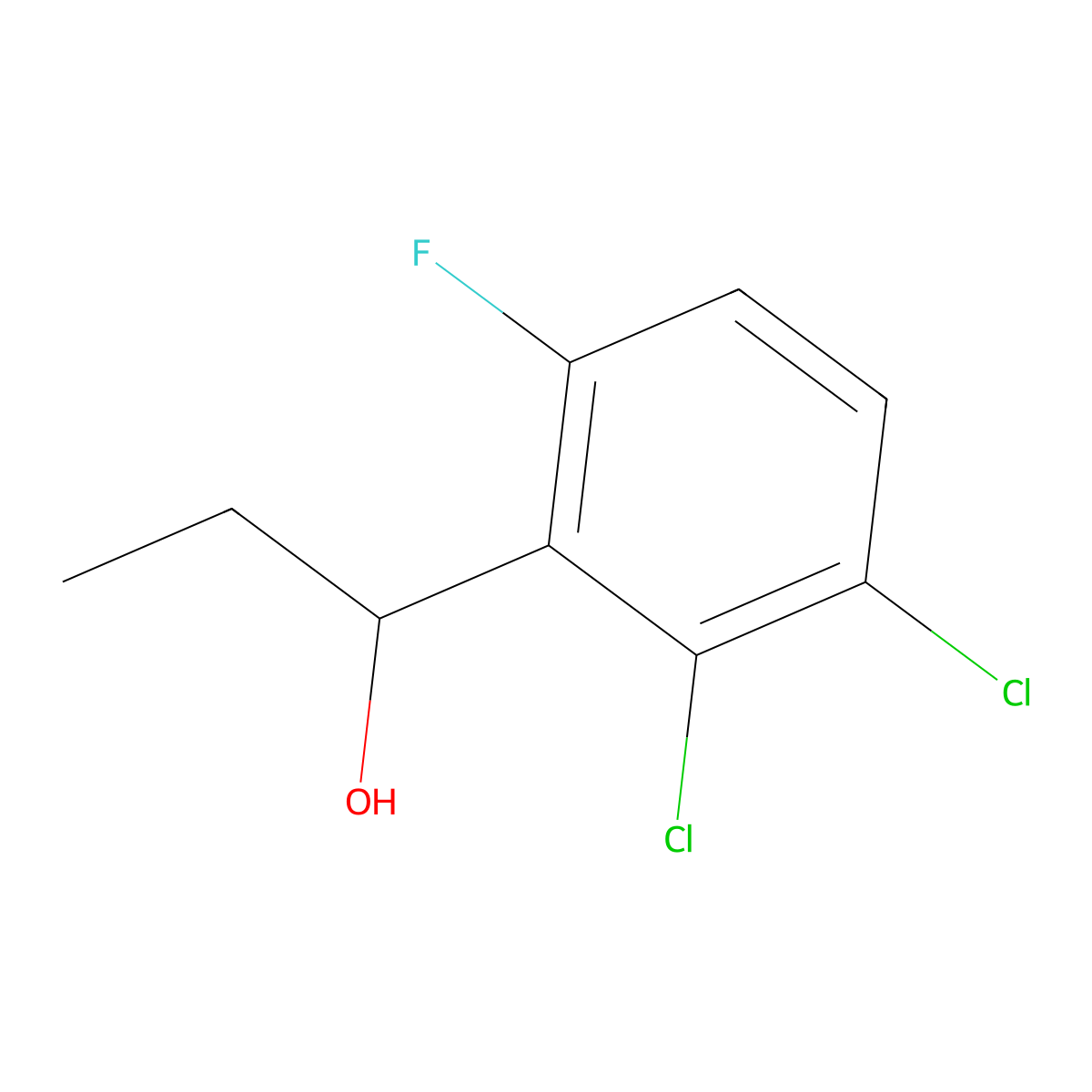 1-(2,3-Dichloro-6-fluorophenyl)propan-1-ol molecular structure, CAS 3002494-13-2