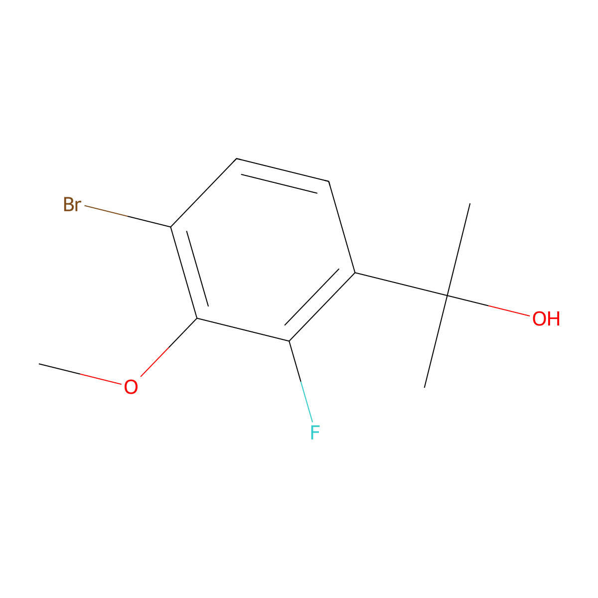 2-(4-Bromo-2-fluoro-3-methoxyphenyl)propan-2-ol molecular structure, CAS 3002494-43-8