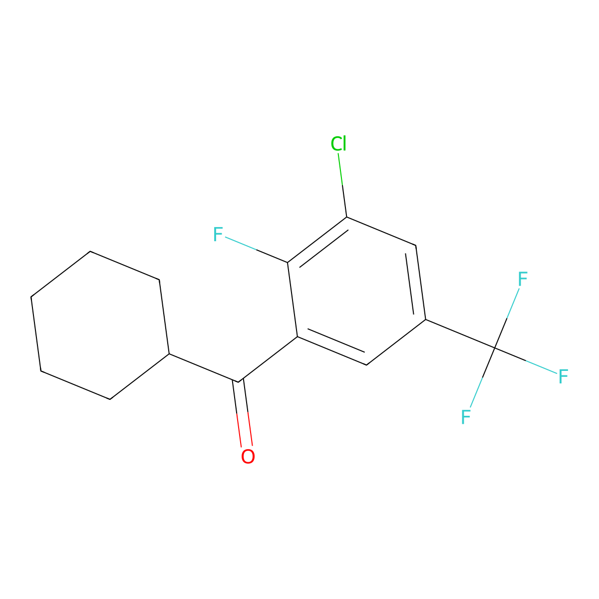 (3-Chloro-2-fluoro-5-(trifluoromethyl)phenyl)(cyclohexyl)methanone molecular structure, CAS 3002494-82-5