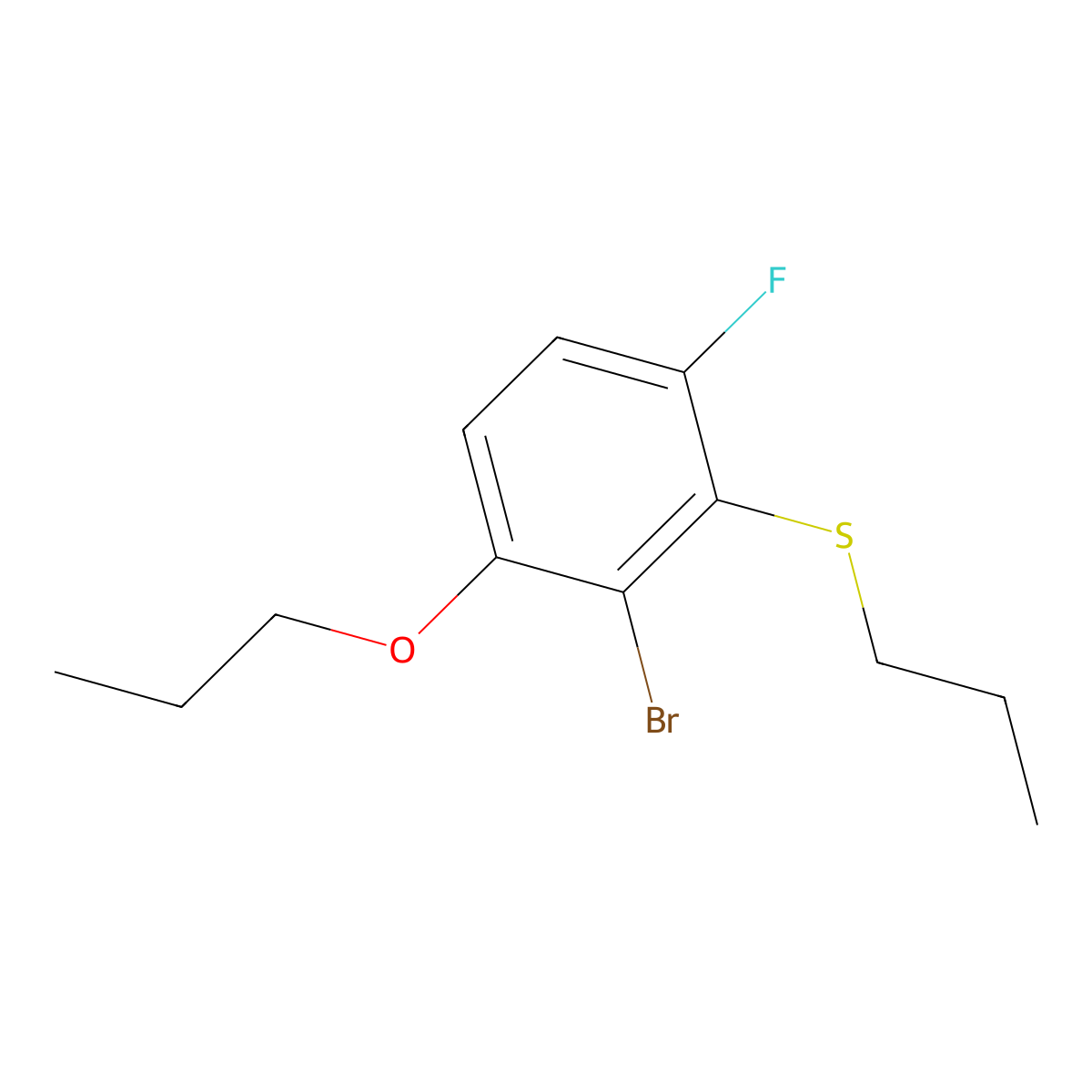 (2-Bromo-6-fluoro-3-propoxyphenyl)(propyl)sulfane molecular structure, CAS 3002496-31-0