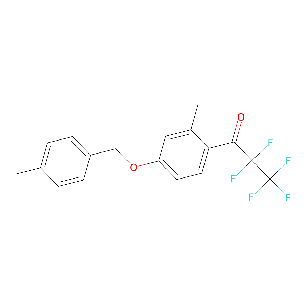 2,2,3,3,3-Pentafluoro-1-(2-methyl-4-((4-methylbenzyl)oxy)phenyl)propan-1-one molecular structure, CAS 3002496-87-6
