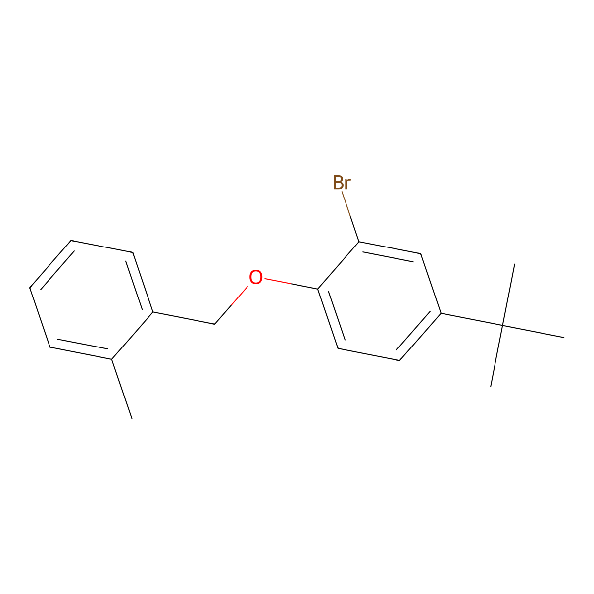 2-Bromo-4-(tert-butyl)-1-((2-methylbenzyl)oxy)benzene molecular structure, CAS 3002496-89-8
