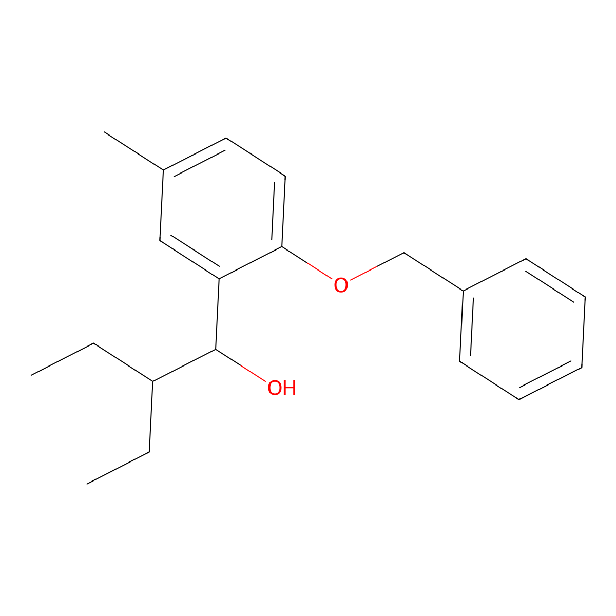 1-(2-(Benzyloxy)-5-methylphenyl)-2-ethylbutan-1-ol molecular structure, CAS 3002496-95-6