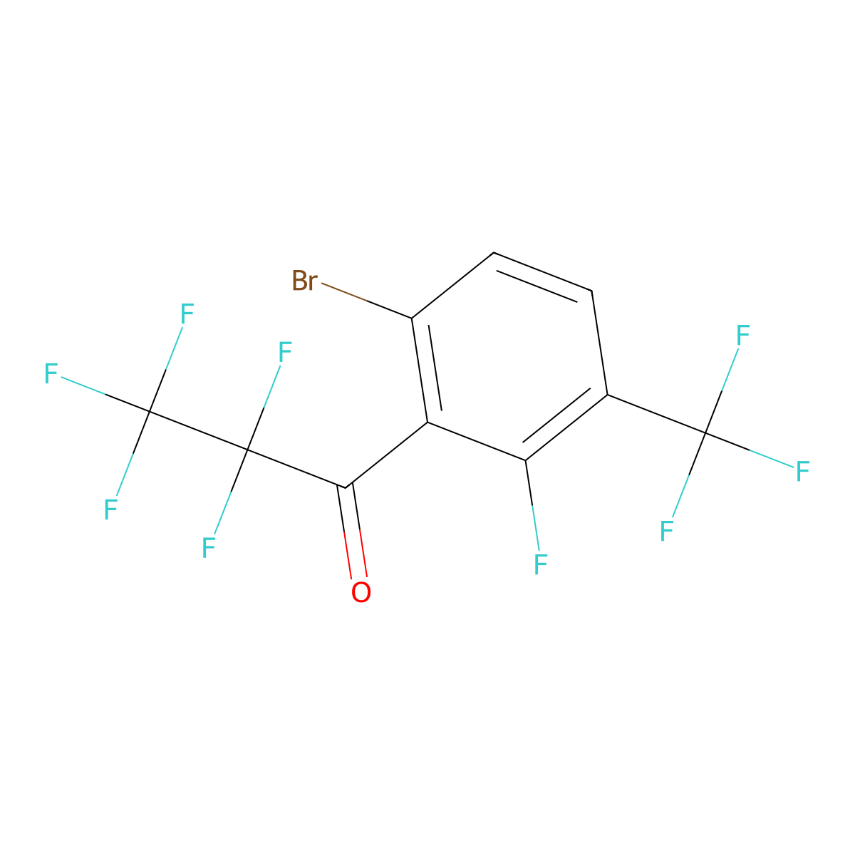 1-(6-Bromo-2-fluoro-3-(trifluoromethyl)phenyl)-2,2,3,3,3-pentafluoropropan-1-one molecular structure, CAS 3002497-08-4