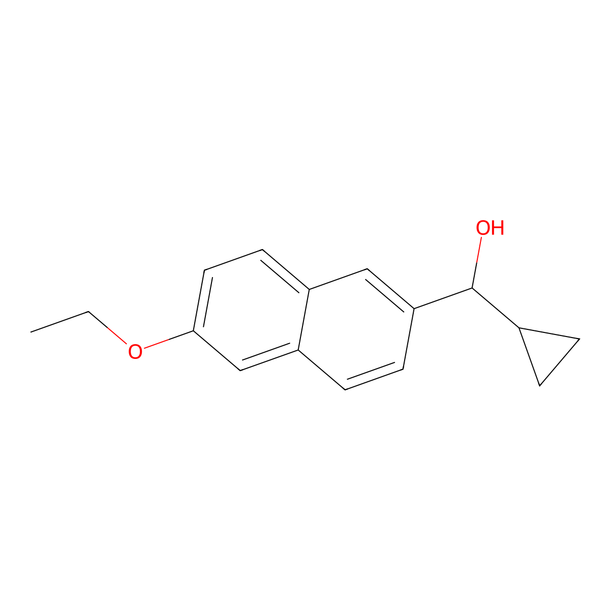 Cyclopropyl(6-ethoxynaphthalen-2-yl)methanol molecular structure, CAS 3002497-35-7