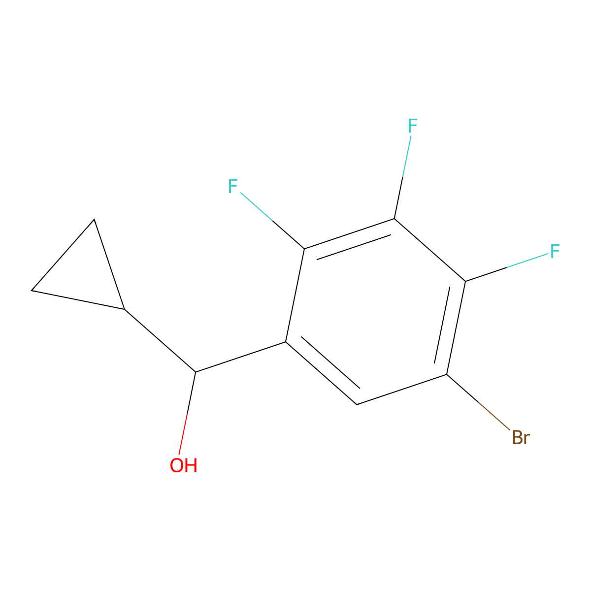(5-Bromo-2,3,4-trifluorophenyl)(cyclopropyl)methanol molecular structure, CAS 3002497-41-5