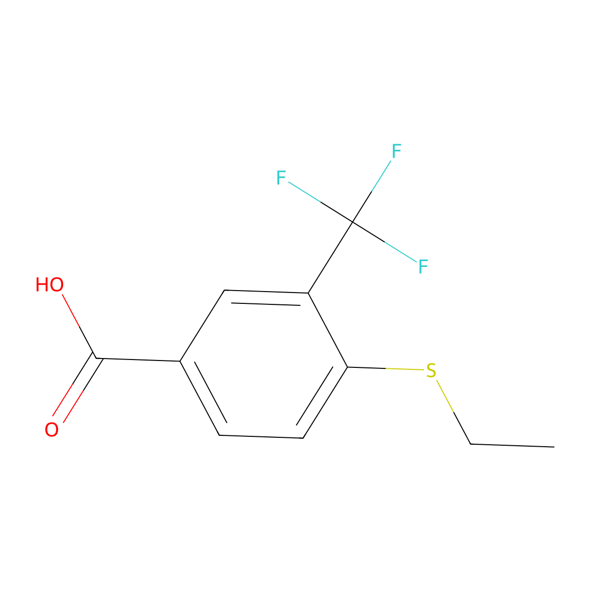 4-(Ethylthio)-3-(trifluoromethyl)benzoic acid molecular structure, CAS 3002498-24-7