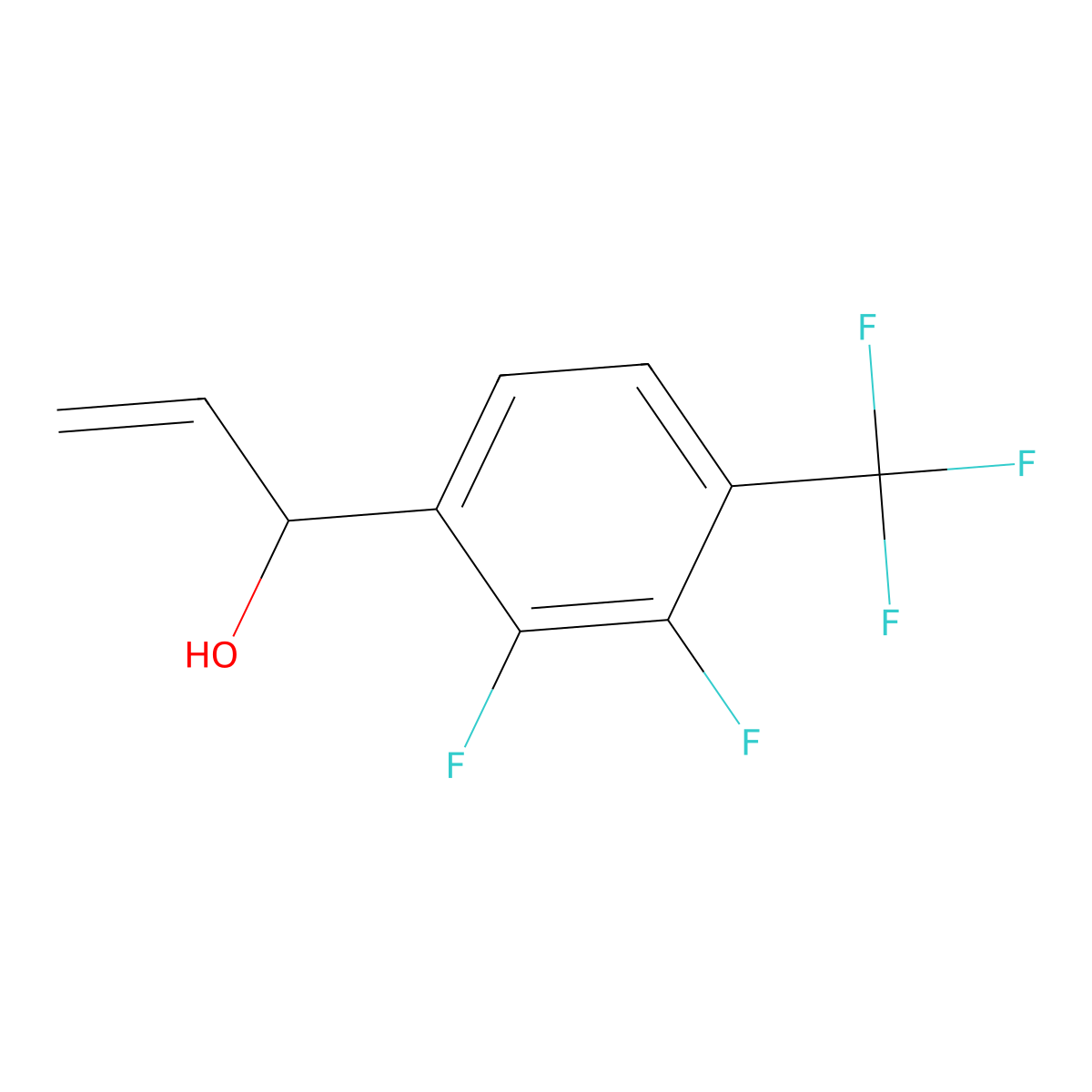 1-(2,3-Difluoro-4-(trifluoromethyl)phenyl)prop-2-en-1-ol molecular structure, CAS 3002498-66-7