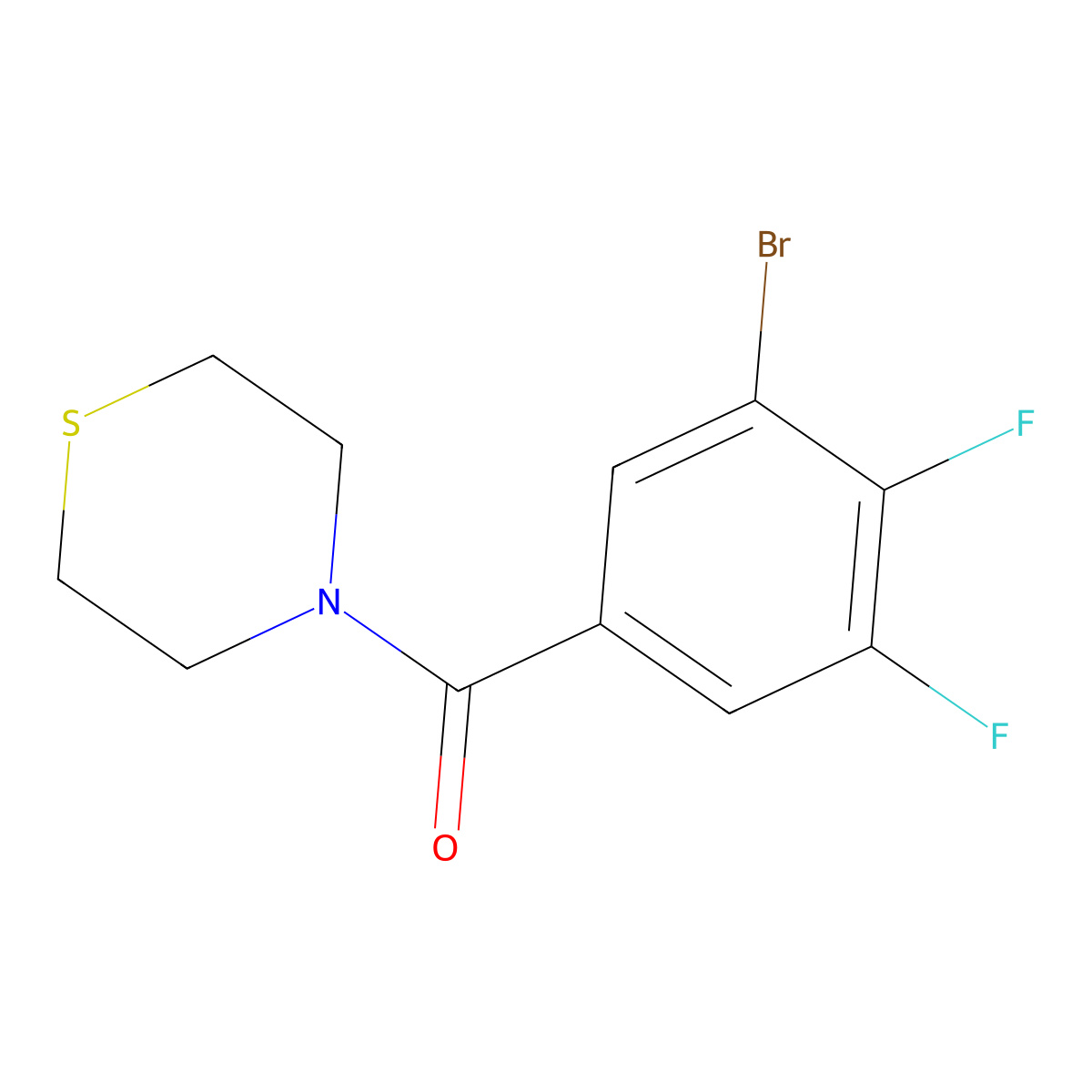(3-Bromo-4,5-difluorophenyl)(thiomorpholino)methanone molecular structure, CAS 3002498-83-8