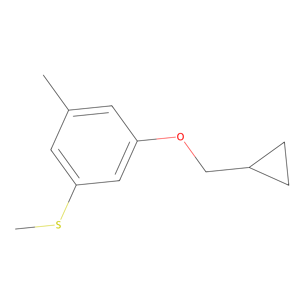 (3-(Cyclopropylmethoxy)-5-methylphenyl)(methyl)sulfane molecular structure, CAS 3002499-02-4