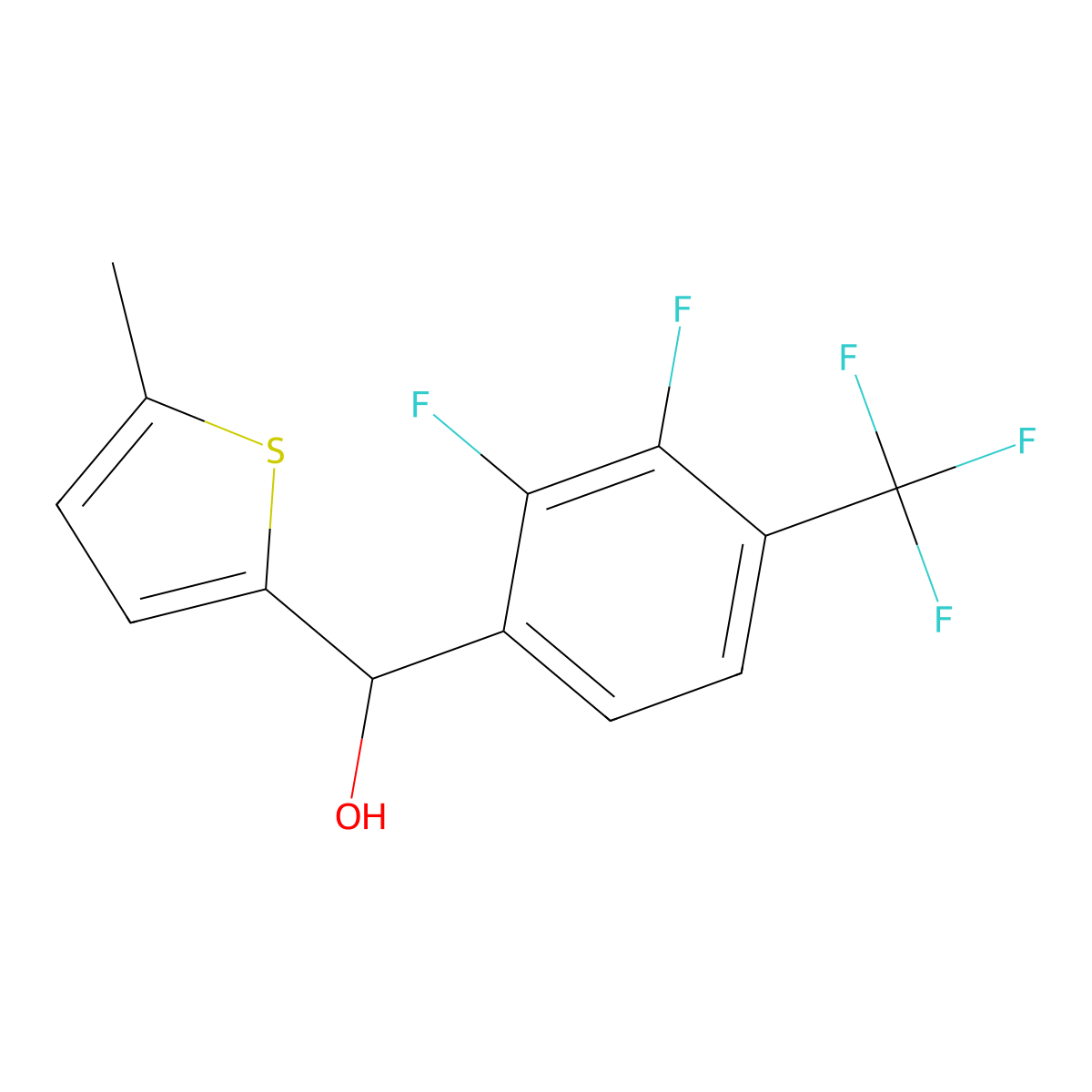 (2,3-Difluoro-4-(trifluoromethyl)phenyl)(5-methylthiophen-2-yl)methanol molecular structure, CAS 3002499-39-7