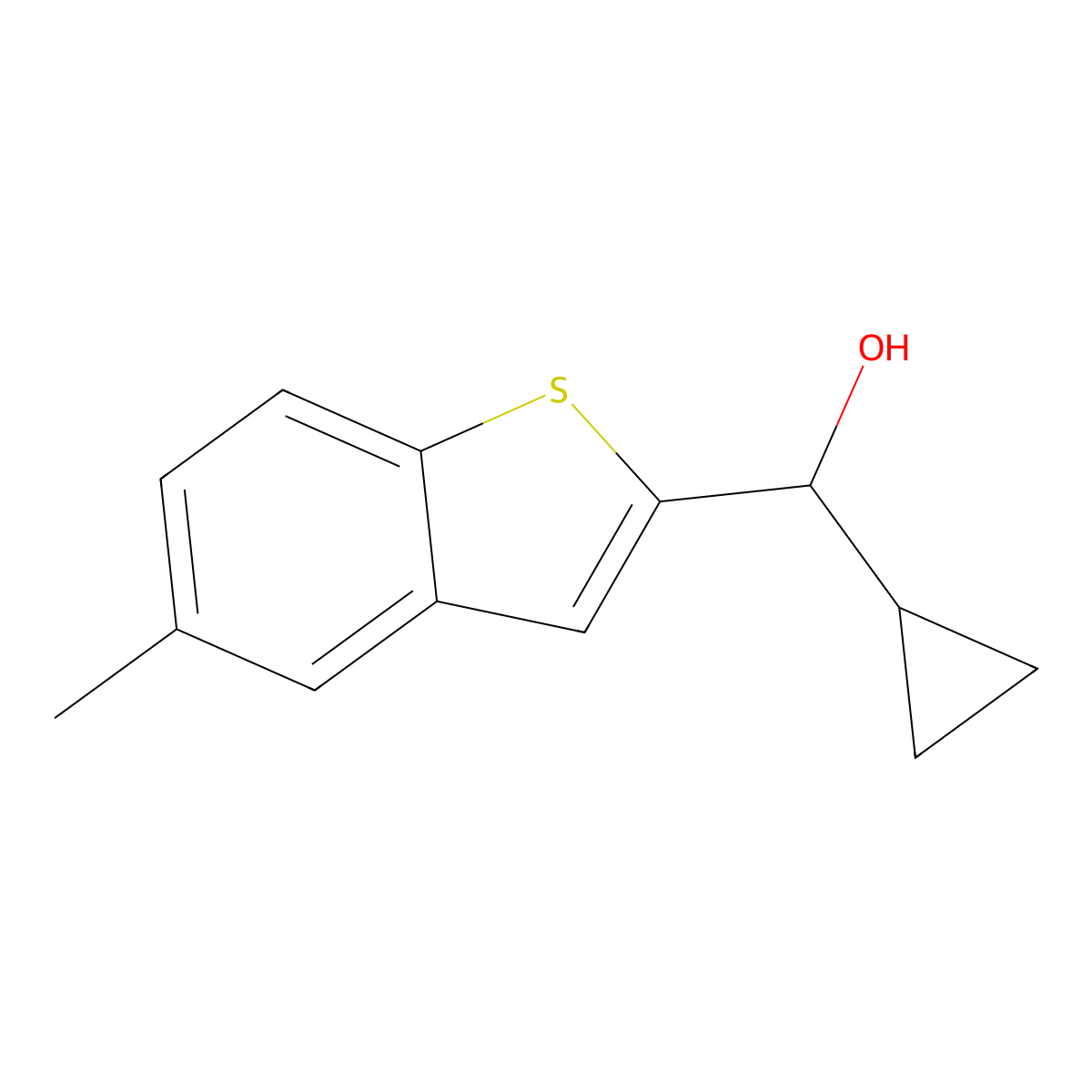 Cyclopropyl(5-methylbenZo[b]thiophen-2-yl)methanol molecular structure, CAS 3002499-52-4