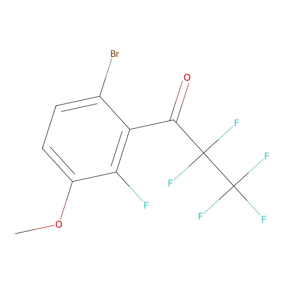 1-(6-Bromo-2-fluoro-3-methoxyphenyl)-2,2,3,3,3-pentafluoropropan-1-one molecular structure, CAS 3002499-60-4
