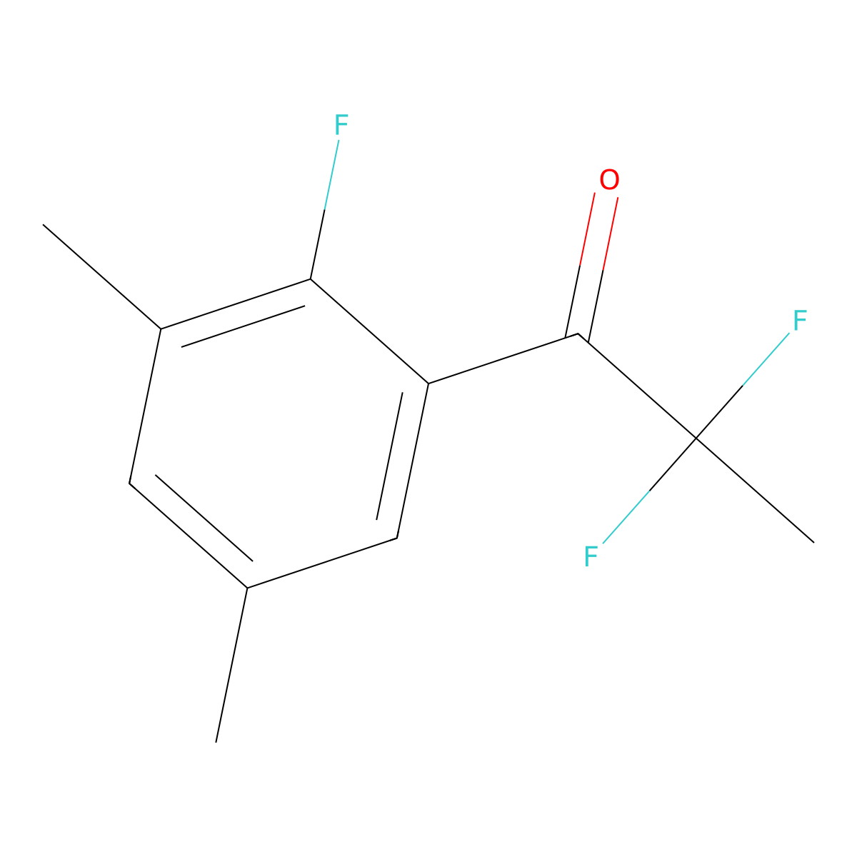 2,2-Difluoro-1-(2-fluoro-3,5-dimethylphenyl)propan-1-one molecular structure, CAS 3002499-76-2