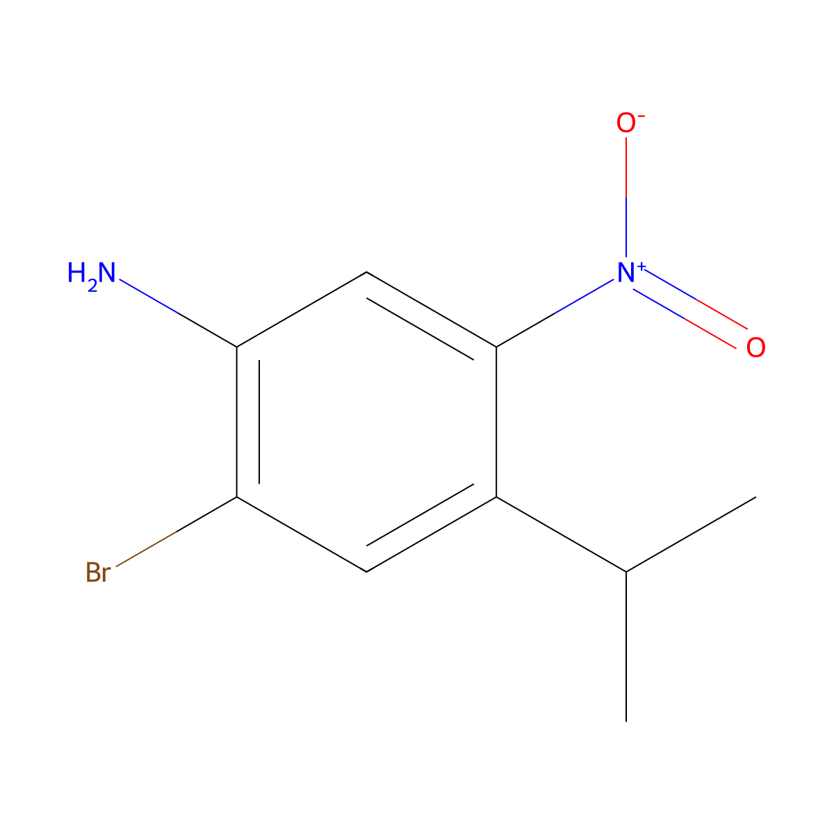 2-Bromo-4-isopropyl-5-nitroaniline molecular structure, CAS 3002500-25-3
