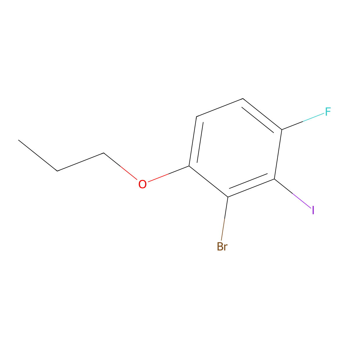 2-Bromo-4-fluoro-3-iodo-1-propoxybenzene molecular structure, CAS 3002500-74-2